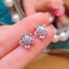 Natural Topaz Stud Earrings /Sterling 925 Silver 18K Gold-Plated Topaz Studs/Customize gift box/November birthstone gift/anniversary gift