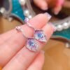 Natural Swiss blue Topaz Earrings /Sterling 925Silver 18K Gold-Plated Topaz dangle&drop earrings/Customize gift box/November birthstone gift