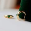 Natural jadeite Earrings /Sterling 925Silver 18k Gold-Plated green jade earrings/Customize gift box/anniversary gift/Dainty vintage earrings