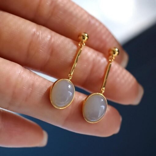 Natural Light purple Nephrite dangle Earrings /Sterling 925-Silver Nephrite earrings/Customize gift box/unique earrings/anniversary gift - Image 4