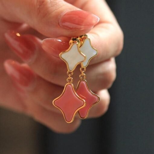Natural Queen Conch dangle Earrings/Sterling 925Silver 18K Gold-Plated Queen Conch drops/Customize gift box/White Mother of Pearl drops - Image 5