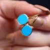 Genuine Turquoise Earrings /Sterling 925Silver 18KGold-Plated Turquoise dangles/Customize gift box/December birthstone gift/anniversary gift