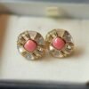 Natural Queen Conch Stud Earrings/Sterling 925 Silver 18K Gold-Plated Queen Conch Studs with White Mother of Pearl/Customize gift box