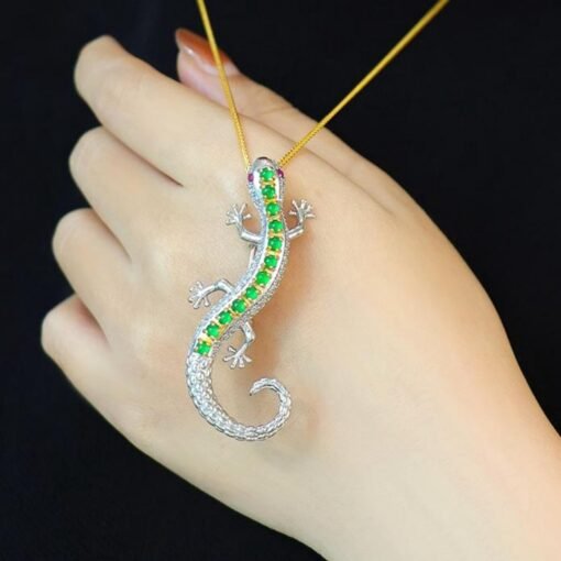 Genuine jadeite Lizard brooch/Sterling 925-Silver green jade brooch/Customize gift box/anniversary gift/pet Lizard love/Lizard pendant gift - Image 4