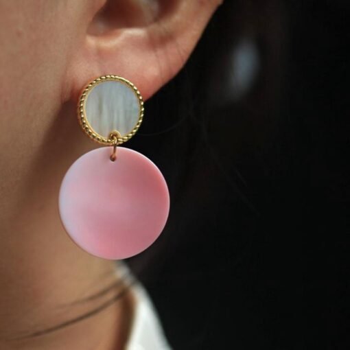 Natural Queen Conch dangle Earrings/Sterling 925 Silver 18K Gold-Plated Queen Conch drops with White Mother of Pearl/Customize gift box - Image 2