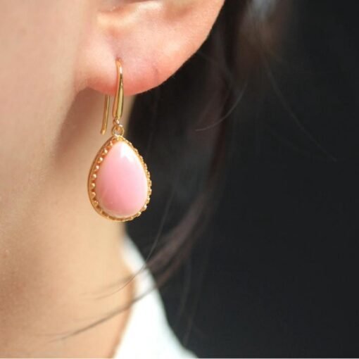 Genuine Queen Conch dangle Earrings/Sterling 925 Silver 18K Gold-Plated pear Queen Conch drops/Customize gift box/anniversary gift for her - Image 2