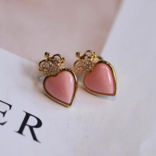 Genuine Queen Conch stud Earrings/Sterling 925Silver 18K Gold-Plated heart Queen Conch studs/Customize gift box/anniversary gift/Crown studs - Image 3