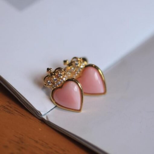 Genuine Queen Conch stud Earrings/Sterling 925Silver 18K Gold-Plated heart Queen Conch studs/Customize gift box/anniversary gift/Crown studs - Image 5