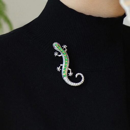 Genuine jadeite Lizard brooch/Sterling 925-Silver green jade brooch/Customize gift box/anniversary gift/pet Lizard love/Lizard pendant gift - Image 2