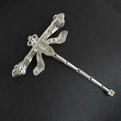 Genuine jadeite Dragonfly brooch/Sterling 925-Silver green jade brooch/Customize gift box/anniversary gift for her/Dragonfly pendant gift - Image 5