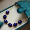 Natural Lapis lazuli bracelet/Sterling 925-Silver Gold-Plated Lapis lazuli bracelet/Customize gift box/anniversary gift/gift for mum