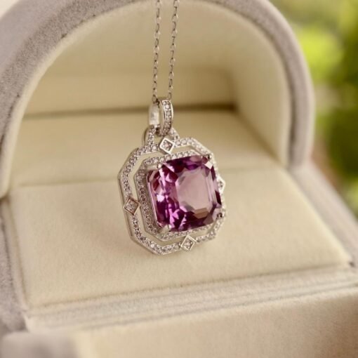 Natural  Amethyst pendant/Sterling 925Silver Amethyst pendant/Customize gift box/Amethyst pendant gold/February birthstone gift/gift forwife - Image 2