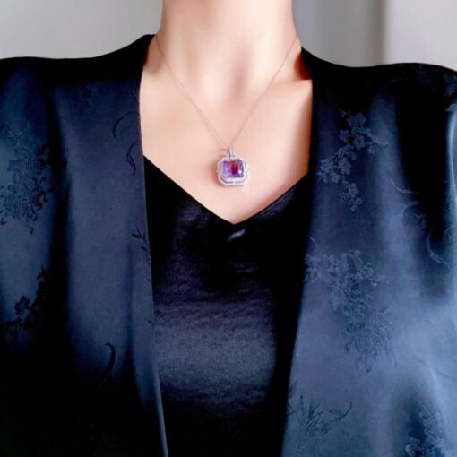 Natural  Amethyst pendant/Sterling 925Silver Amethyst pendant/Customize gift box/Amethyst pendant gold/February birthstone gift/gift forwife - Image 3