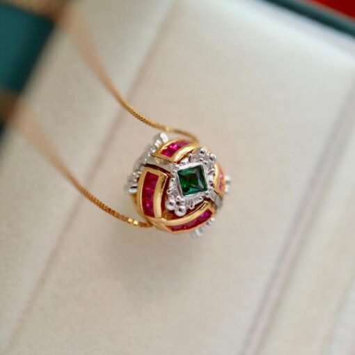 Natural ruby pendant/Sterling 925Silver 18k Gold-Plated raw ruby pendant/Customize gift box/February birthstone gift for her/gift for wife - Image 5
