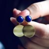 Natural Lapis lazuli dangle Earrings/Sterling 925 Silver 18k Gold-Plated Lapis lazuli drops/Customize gift box/anniversary gift/gift for mum