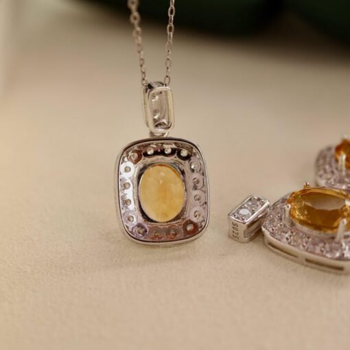 Natural Citrine pendant/Sterling 925Silver 18KGold-Plated Citrine pendant/Customize gift box/Citrine pendant gold/November birthstone gift - Image 5