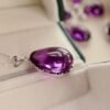Natural Amethyst pendant/Sterling 925Silver 18k Gold-Plated Amethyst pendant/Customize gift box/February birthstone gift for her/gift formum