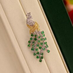 Natural green jadeite pendant/Sterling 925Silver 18KGold-Plated jade pendant/Customize gift box/Peacock pendant silver gift for her/mum gift