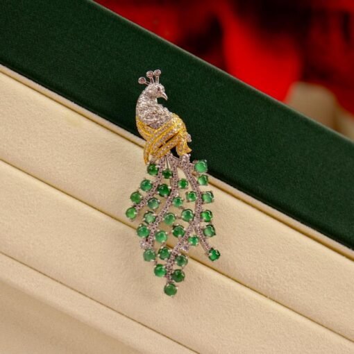 Natural green jadeite pendant/Sterling 925Silver 18KGold-Plated jade pendant/Customize gift box/Peacock pendant silver gift for her/mum gift - Image 3