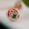 Natural ruby pendant/Sterling 925Silver 18k Gold-Plated raw ruby pendant/Customize gift box/February birthstone gift for her/gift for wife