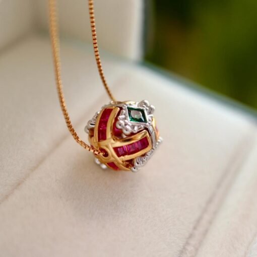 Natural ruby pendant/Sterling 925Silver 18k Gold-Plated raw ruby pendant/Customize gift box/February birthstone gift for her/gift for wife - Image 2