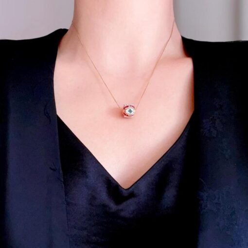 Natural ruby pendant/Sterling 925Silver 18k Gold-Plated raw ruby pendant/Customize gift box/February birthstone gift for her/gift for wife - Image 3