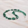 Natural Malachite Stacking necklace silver|Genuine Malachite choker necklace|Handmade vintage malachite necklaceUnique oval malachite