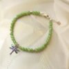 Natural Vivid Green Jade Bracelets|Dainty Dragonfly Jade Bracelets|Unique Jade Jewelry|Everyday Minimalist Bracelets|Birthday Gift|4mm Beads