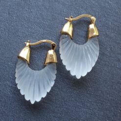 Unique Frosted Crystal Drop Earrings Studs|Dainty Studs Earrings|Minimalist Crystal Jewelry|Hand Carved Quartz Studs|Stress relief Earrings
