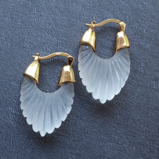 Unique Frosted Crystal Drop Earrings Studs|Dainty Studs Earrings|Minimalist Crystal Jewelry|Hand Carved Quartz Studs|Stress relief Earrings