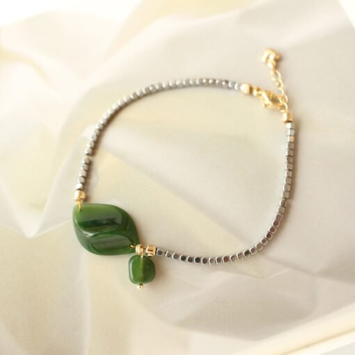 Real Vivid Green Jade Bracelet|Dainty Bracelet For Women|Unique Jade Bangles|Minimalist Jade Bracelet|Perfect Gift For Her - Image 3