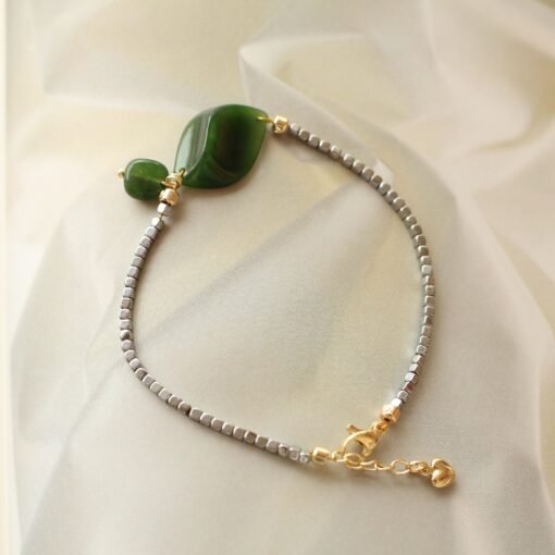 Real Vivid Green Jade Bracelet|Dainty Bracelet For Women|Unique Jade Bangles|Minimalist Jade Bracelet|Perfect Gift For Her - Image 6