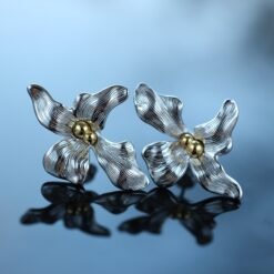 Unique Silver Stud Earrings|Unique Silver Pedal Earrings|Silver Flower Earrings|Silver Dainty Jewelry|Charm Floral Earrings|Perfect Gift