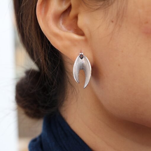 Unique Silver Stud Earrings|Textured Earrings|Big Silver Earrings|Dainty Jewelry|Vintage Earrings|Perfect Gift For Her - Image 7