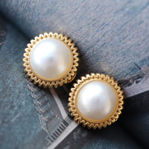 Natural Mabe Pearl Studs Earrings With s925 Silver|Mabe Pearl Jewelry|Statement Pearl Studs Earring|Real Mabe Pearl|Perfect Anniversary Gift - Image 2
