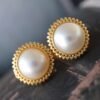 Natural Mabe Pearl Studs Earrings With s925 Silver|Mabe Pearl Jewelry|Statement Pearl Studs Earring|Real Mabe Pearl|Perfect Anniversary Gift