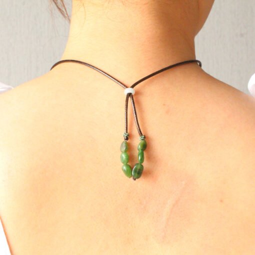 Natural Vivid Green Jade Pendant Ring With Custom Silver Letter|Real Jade Donut Necklace With Fabric|Nephrite Jade Necklace For Anniversary - Image 7