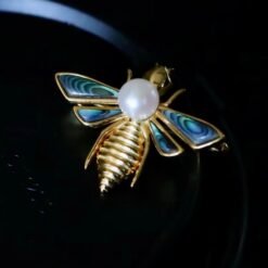 Unique silver brooch with pearl for women/Vintage bee brooch silver|Animal silver brooches|Art deco brooch antiqueHandmade Pearl pin women