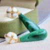 Genuine Long Teardrop Malachite Drop Earrings 925 sterling silver|Statement Malachite earring|Vivid Green Earrings|Handmade Vintage Earrings