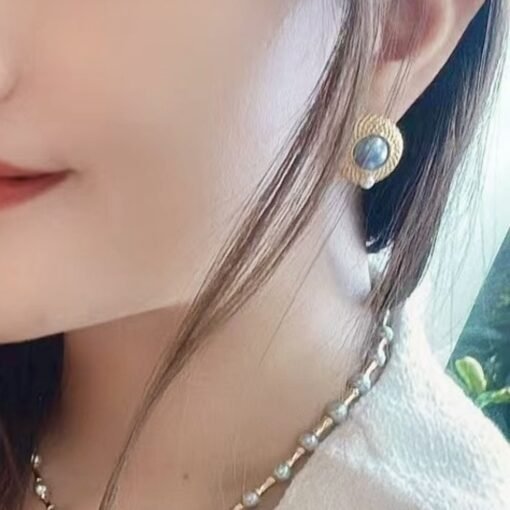 Unique Natural Mabe Pearl Earrings With s925 Silver|Statement Mabe Pearl Jewelry|Antique Vintage Mabe Pearl Studs|Perfect Anniversary Gift - Image 7