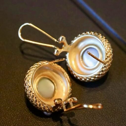 Unique Natural Mabe Pearl Earrings With s925 Silver|Statement Mabe Pearl Jewelry|Antique Vintage Mabe Pearl Studs|Perfect Anniversary Gift - Image 8