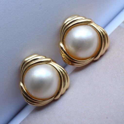 Natural Mabe Studs Earrings With s925 Silver|Dainty Studs Earrings|Statement Stud Earringsl|Perfect Anniversary Gift|Wedding Earrings - Image 2