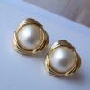 Natural Mabe Studs Earrings With s925 Silver|Dainty Studs Earrings|Statement Stud Earringsl|Perfect Anniversary Gift|Wedding Earrings