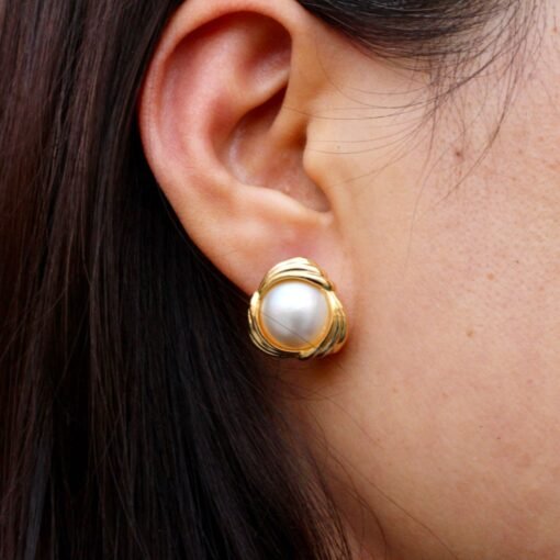 Natural Mabe Studs Earrings With s925 Silver|Dainty Studs Earrings|Statement Stud Earringsl|Perfect Anniversary Gift|Wedding Earrings - Image 8