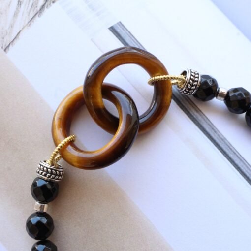 Unique Natural Black Agate Bracelet For Men 925 Silver|Stress Relief Bracelet|Spirit Protection-Healing Stone Meditation-Prayer bracelets - Image 3