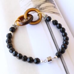 Unique Natural Black Agate Bracelet For Men 925 Silver|Stress Relief Bracelet|Spirit Protection-Healing Stone Meditation-Prayer bracelets