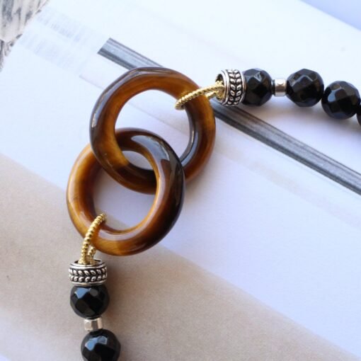 Unique Natural Black Agate Bracelet For Men 925 Silver|Stress Relief Bracelet|Spirit Protection-Healing Stone Meditation-Prayer bracelets - Image 4