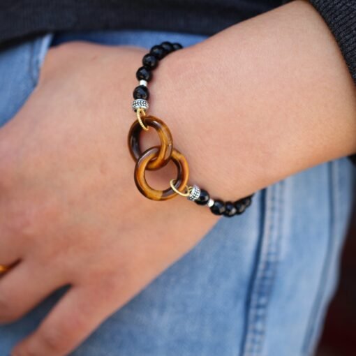 Unique Natural Black Agate Bracelet For Men 925 Silver|Stress Relief Bracelet|Spirit Protection-Healing Stone Meditation-Prayer bracelets - Image 5