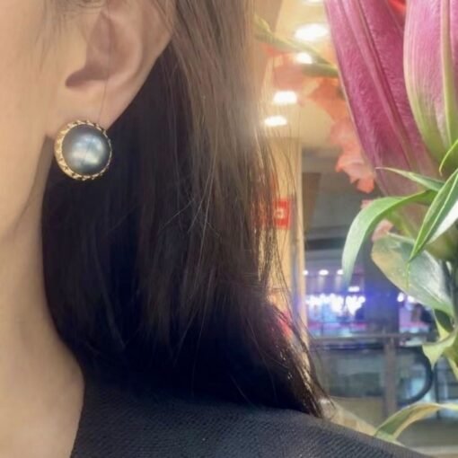 Natural Bue Mabe Pearl Studs Earrings s925 Silver|Mabe Pearl Jewelry|Modern Pearl Studs Women|Bezel Mabe Pearl Stud|Perfect Anniversary Gift - Image 8