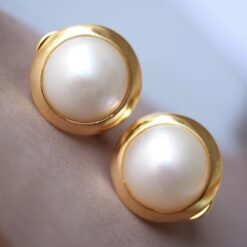 Natural Mabe Pearl Earrings s925 Silver|Minimalist Mabe Pearl Jewelry|Statement Pearl Earrings|Real Mabe Pearl|Perfect Wedding Earrings